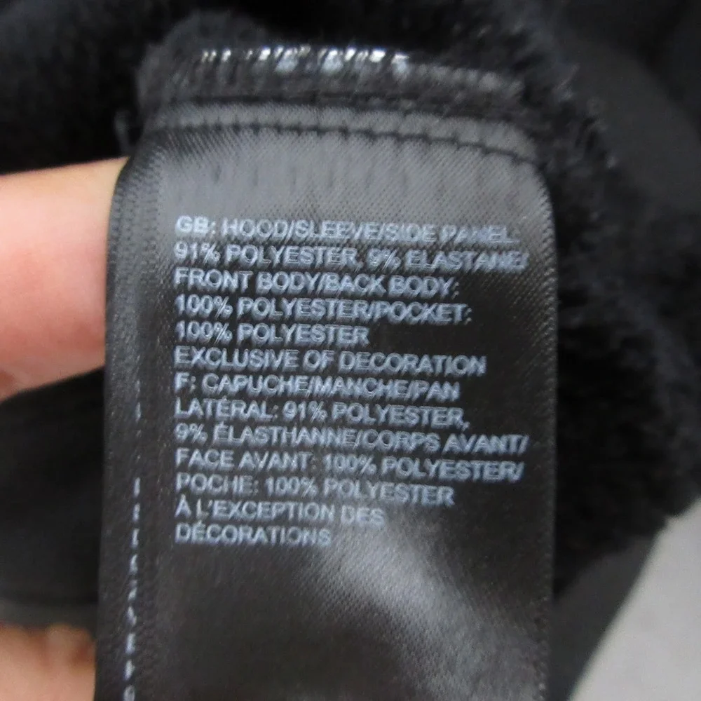 The North Face Hoodie Men Medium Tekware Fleece Quarter Zip Black Gorpcore Logo
